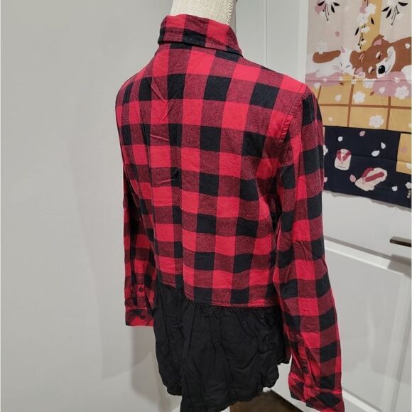 BEACH Lunch Lounge checkered LS Button up - Picture 3 of 5